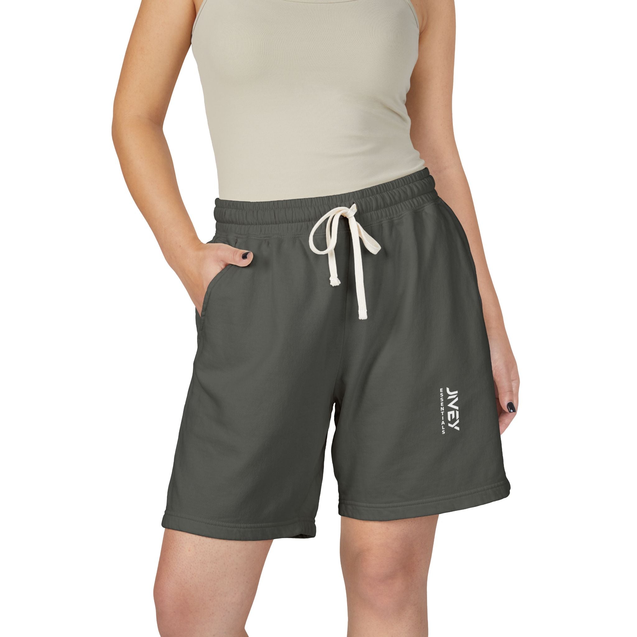JIVEY Essentials Unisex Garment-Dyed Lightweight Fleece Sweatshort