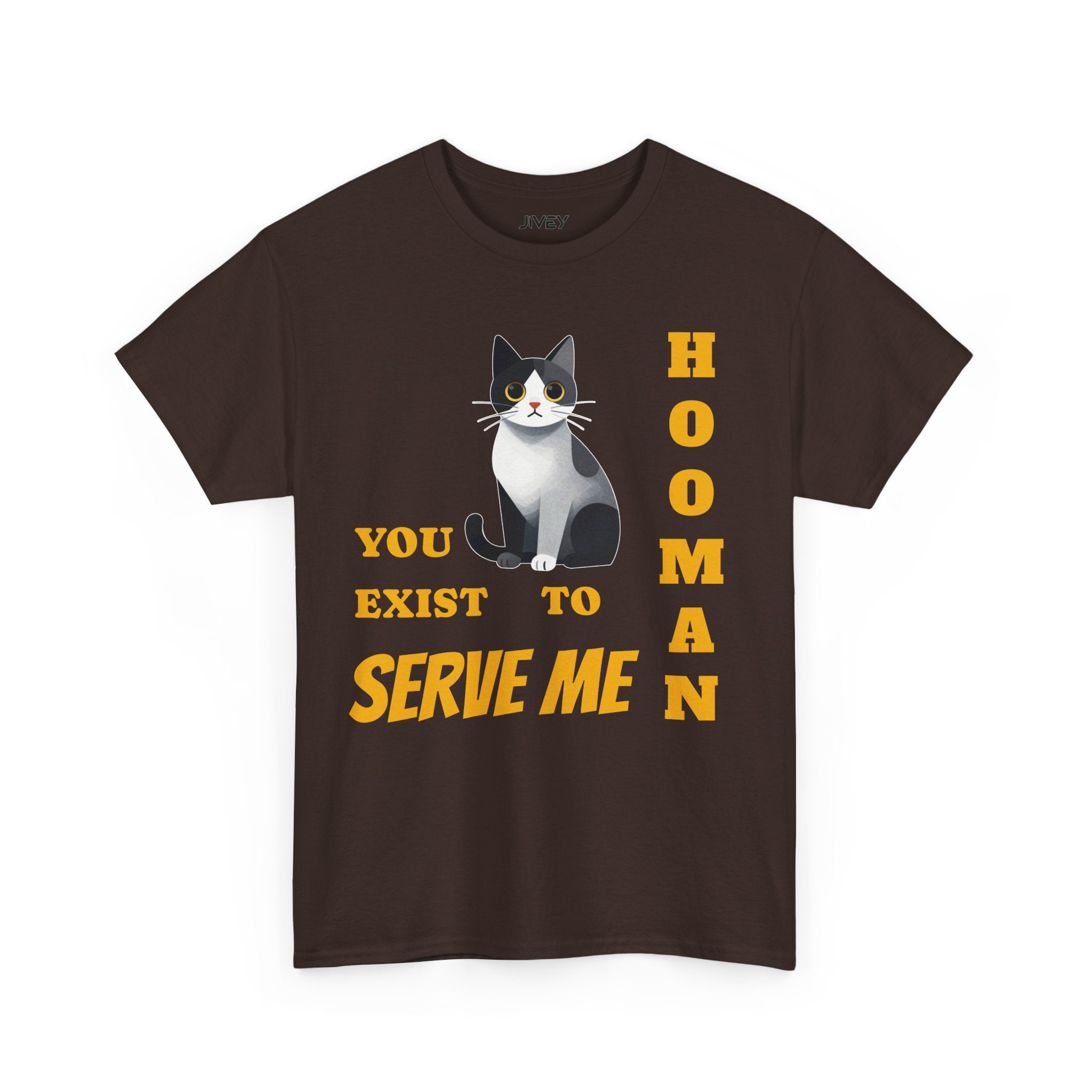 Cute Cat Cubist Style Grey Scaled Heavy Cotton Tee