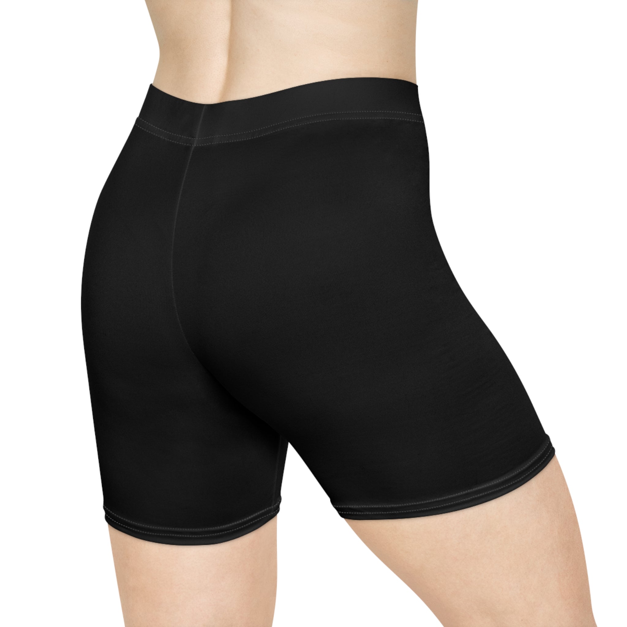 JIVEY Essentials Women's Moisture-wicking Skinny-fit Black Biker Shorts