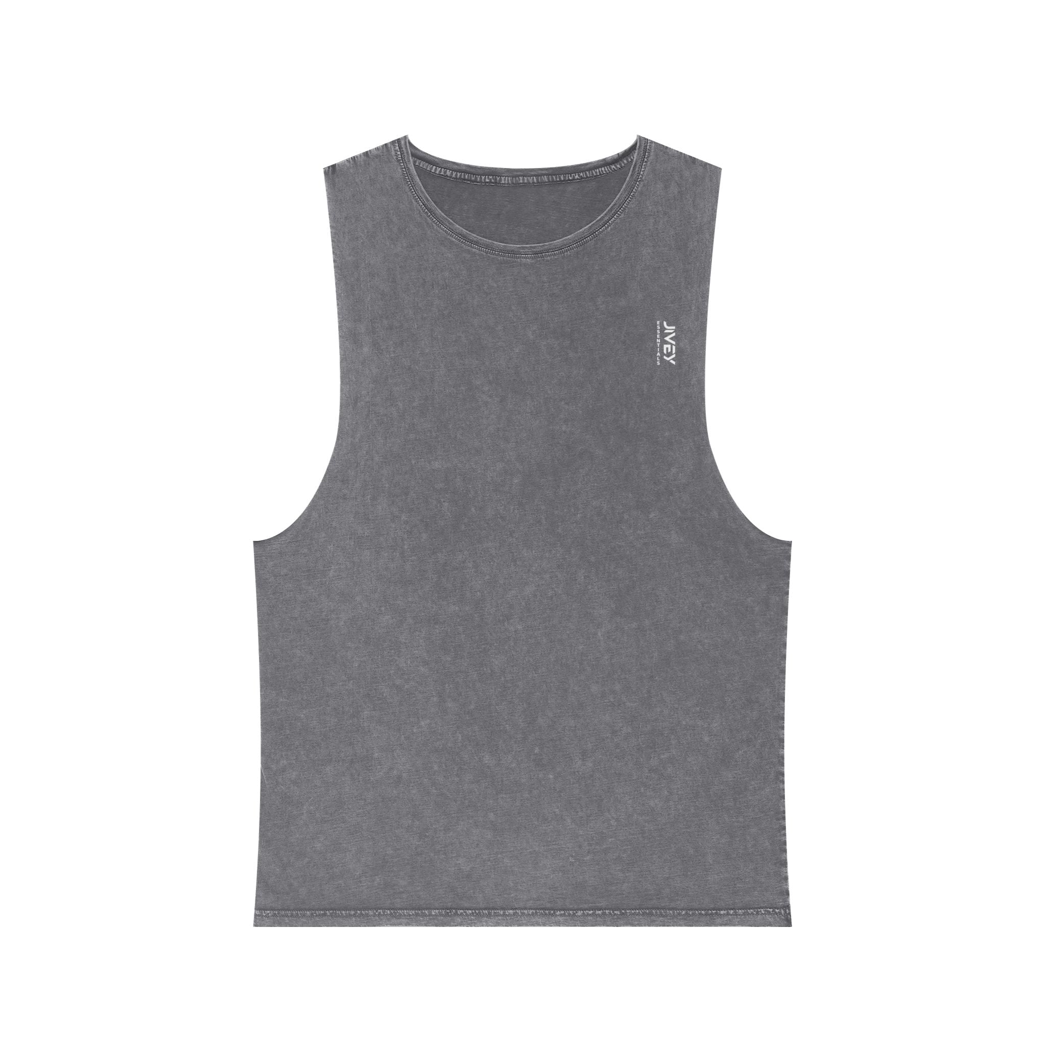 JIVEY Essentials Unisex Regular-fit Cotton Stonewash Tank Top