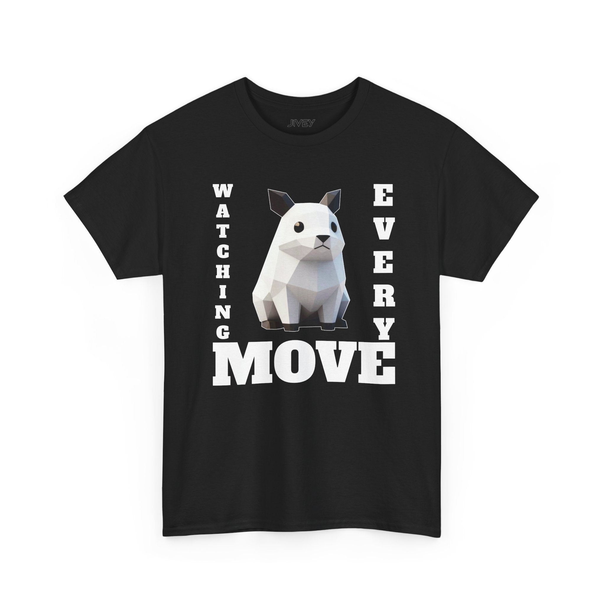 Geometric Pet Cat Low Poly Aesthetic Heavy Cotton Tee