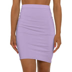 JIVEY Eminent Vibrant Slim-fit Mid-waist Mauve Pencil Skirt