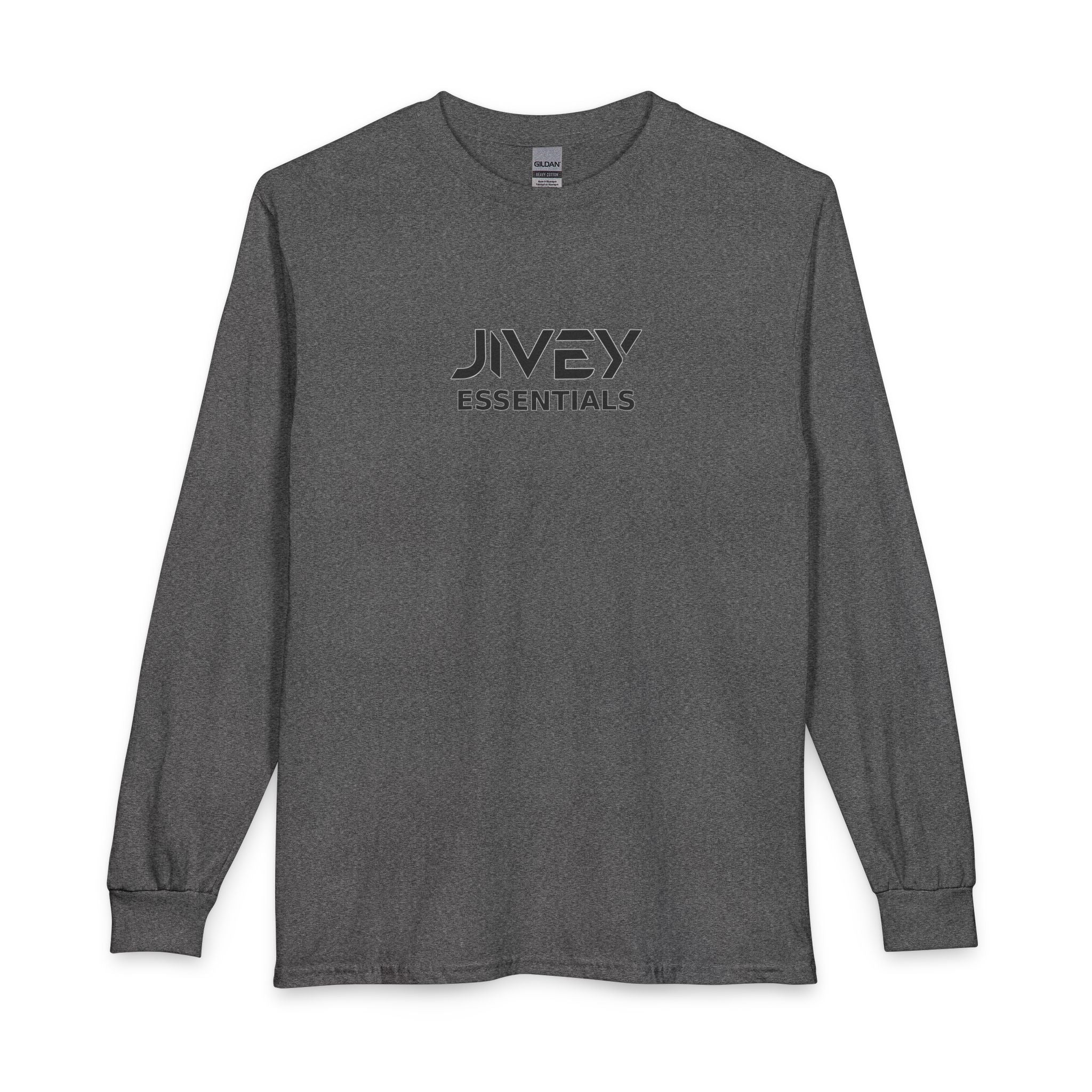 JIVEY Essentials Unisex Long Sleeve Cotton Rib Cuffs T-Shirt