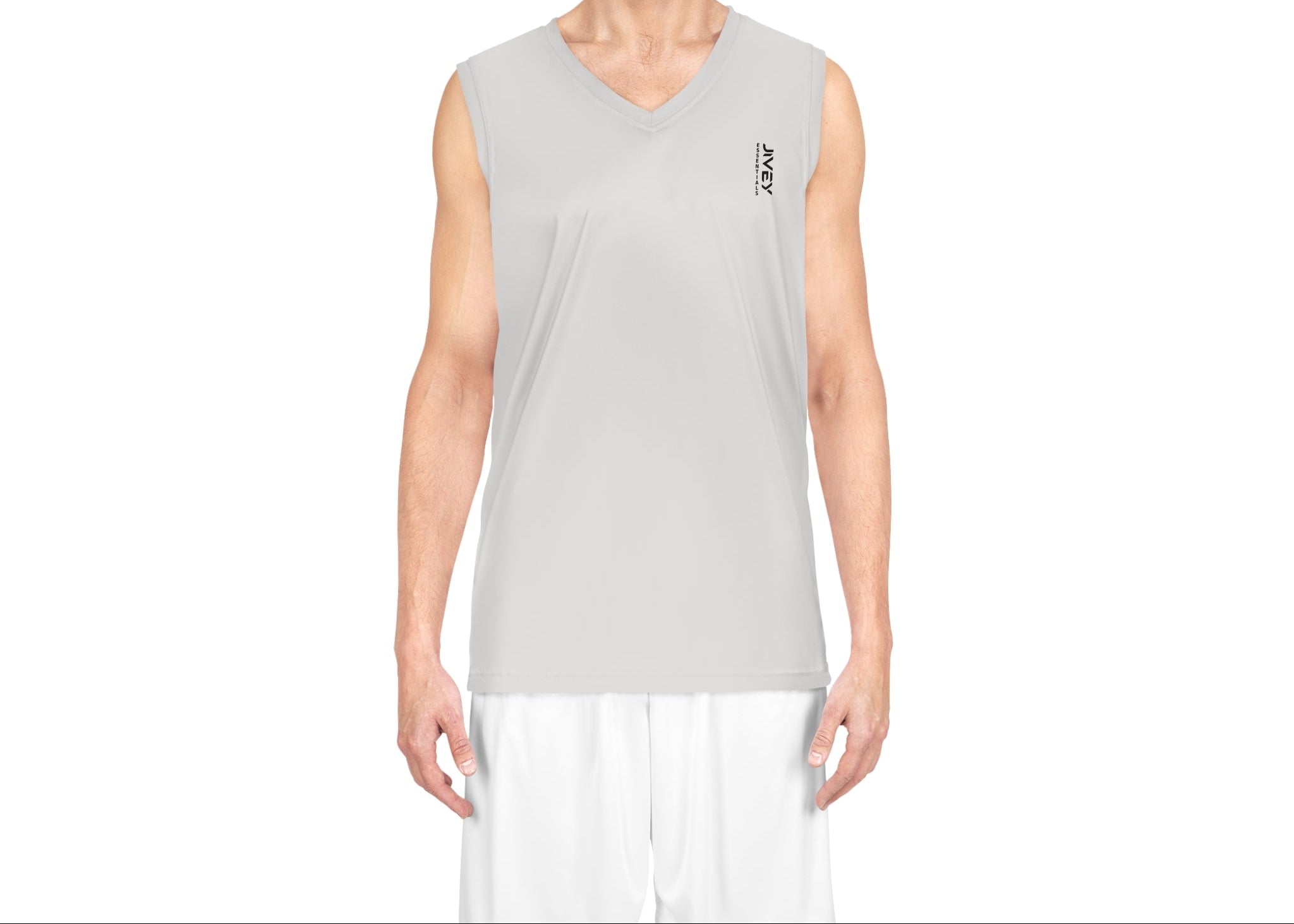 JIVEY Essentials Men's Moisture-wicking Platinum Basketball Jersey