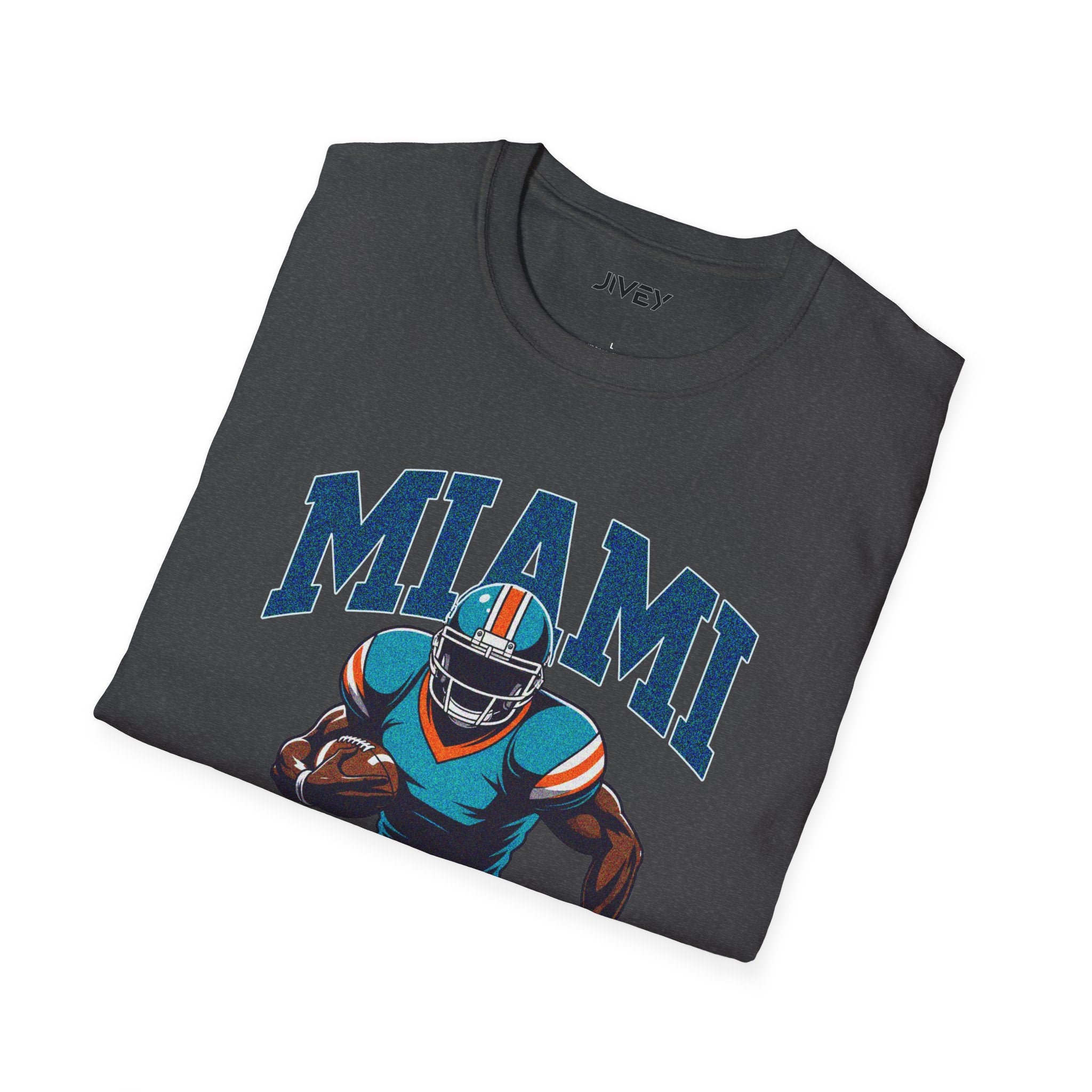 Miami Full Blitz Football Grey Tone Tee
