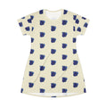 Blue Orchid Blooms Beige T-Shirt Dress