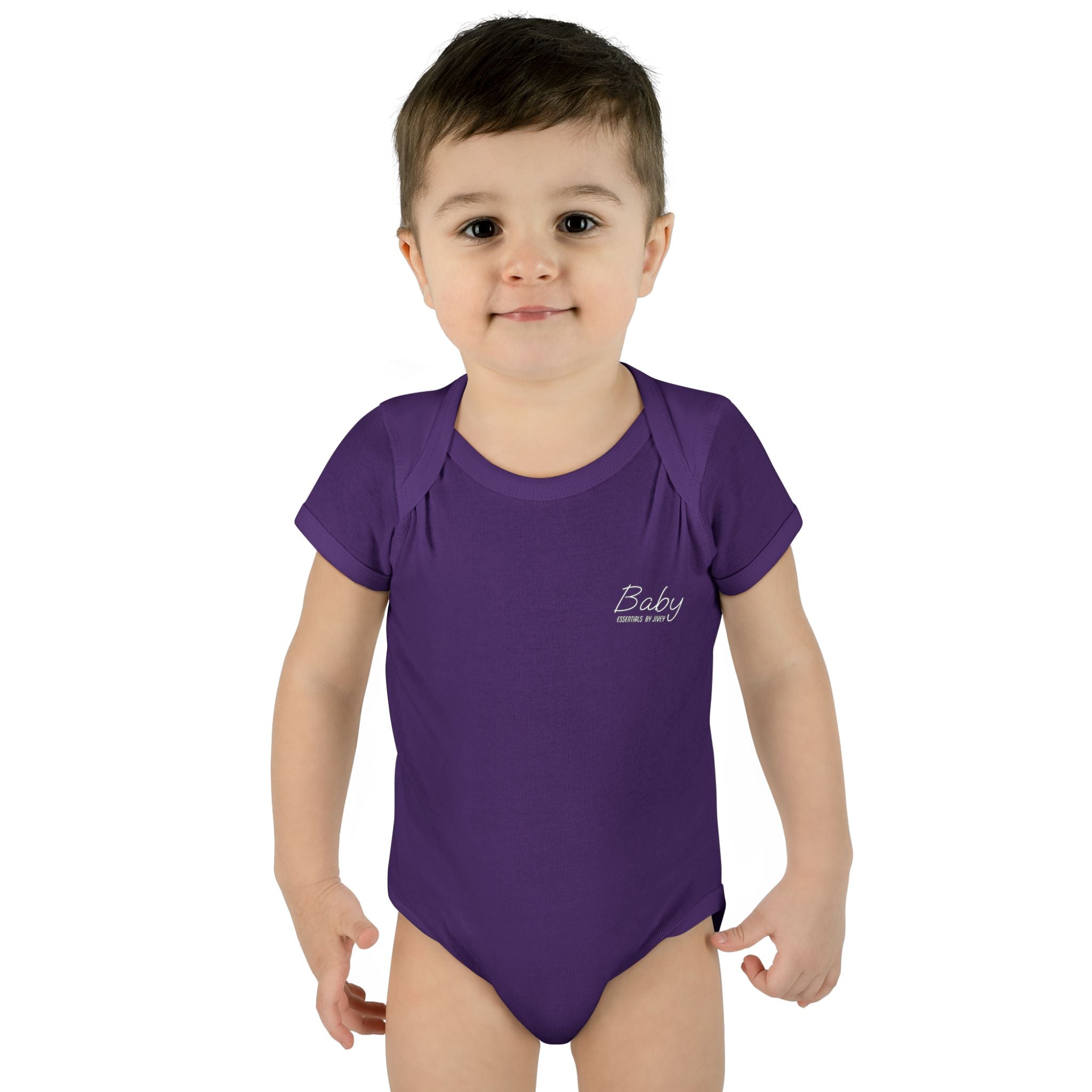JIVEY Essentials Infant Baby Rib Short Sleeves Pink Bodysuit