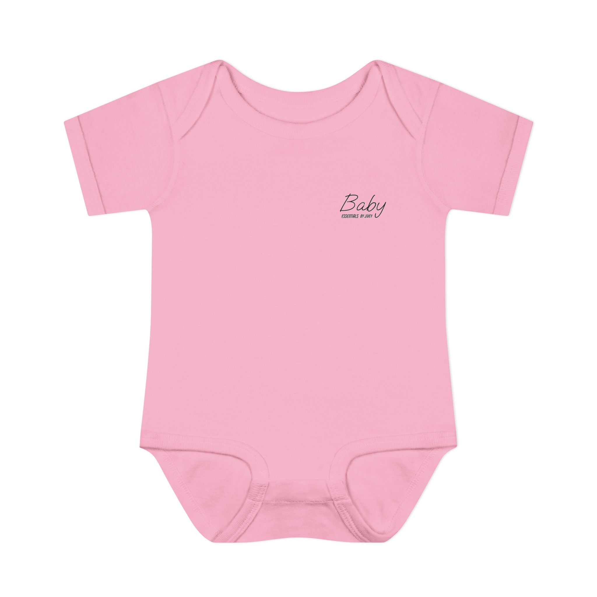 JIVEY Essentials Infant Baby Rib Short Sleeves Pink Bodysuit