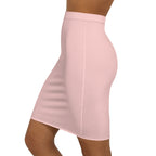 JIVEY Eminent Vibrant Slim-fit Mid-waist Light Rose Pencil Skirt