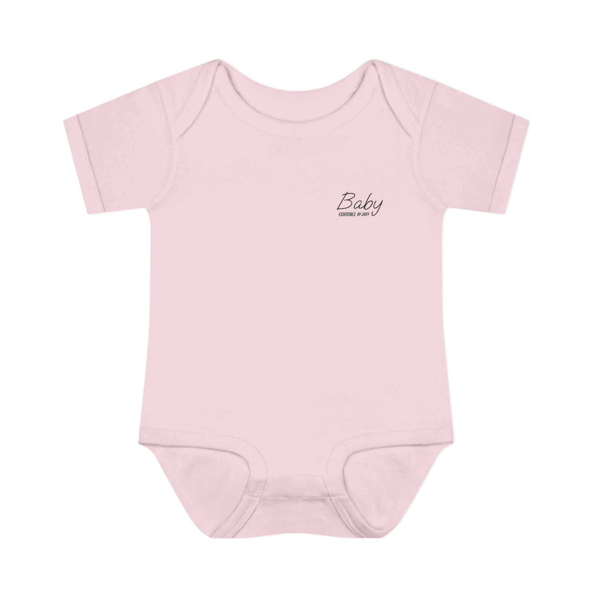 JIVEY Essentials Infant Baby Rib Short Sleeves Pink Bodysuit