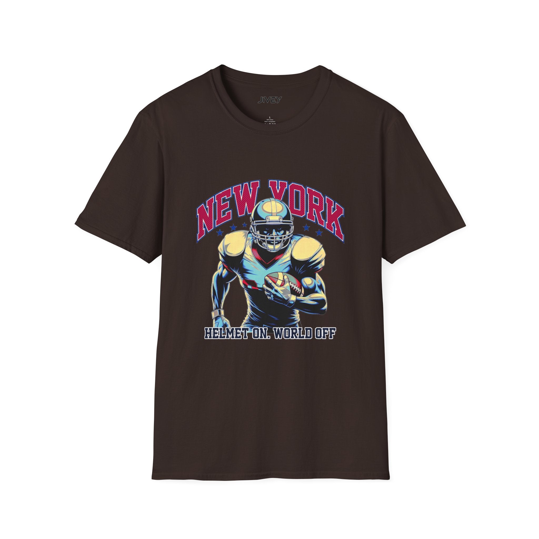 New York Helmets on Football dark Tee