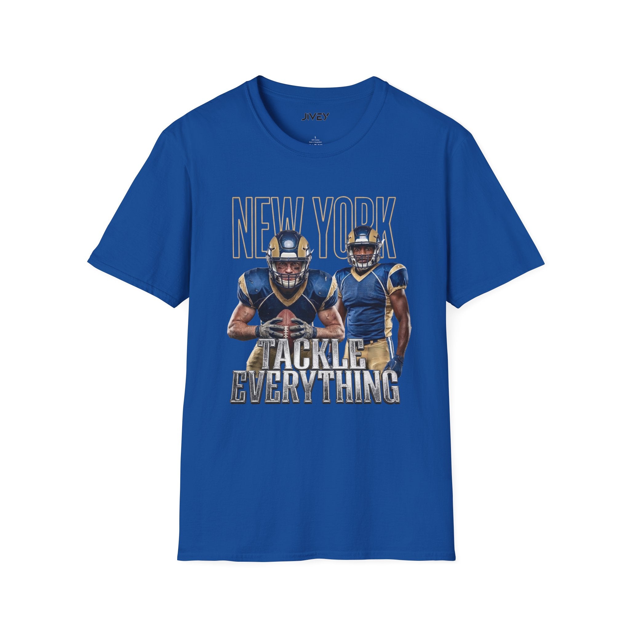 New York Tackle Team Football Blue Tee