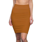 JIVEY Eminent Mid-waist fit Brown Pencil Skirt