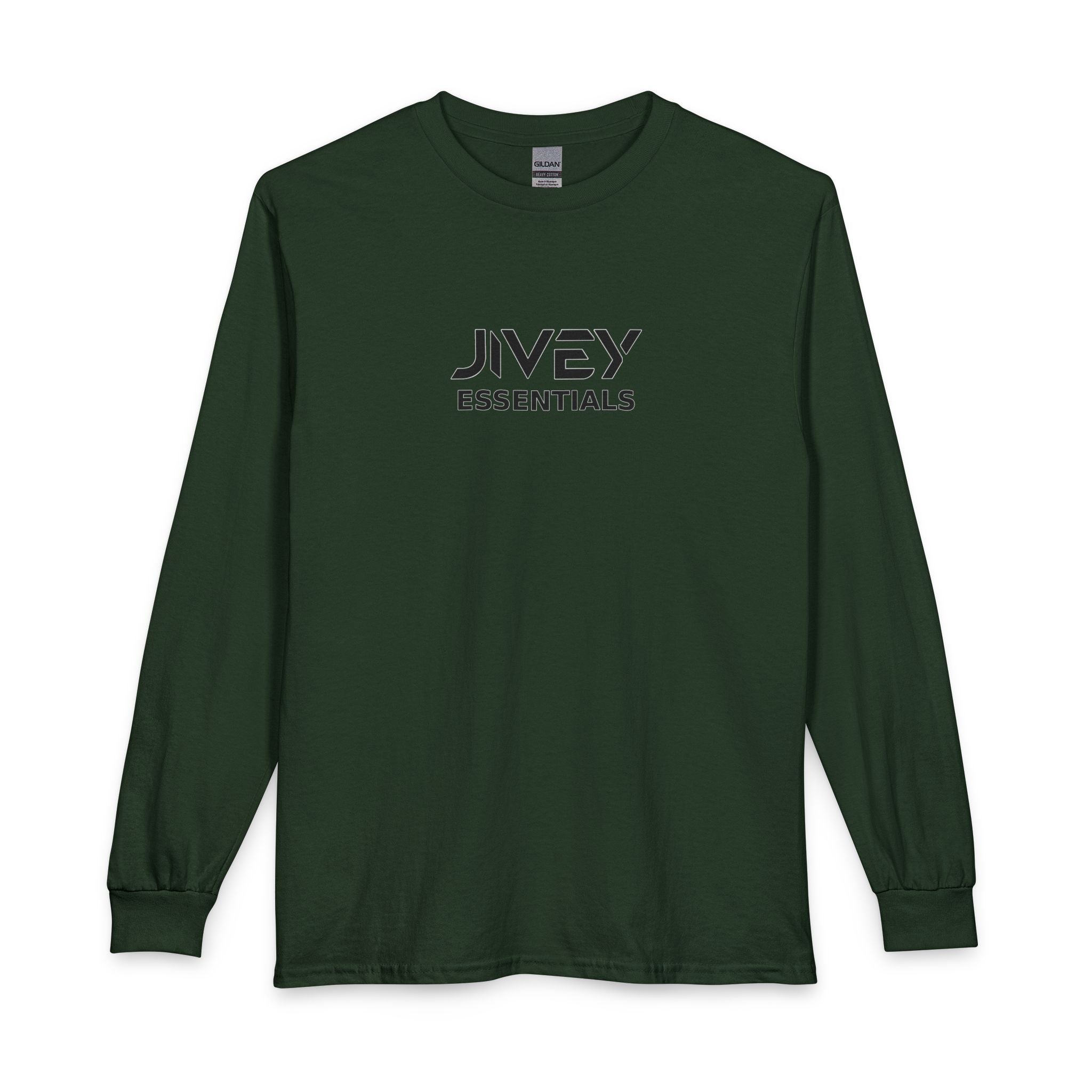 JIVEY Essentials Unisex Long Sleeve Cotton Rib Cuffs T-Shirt