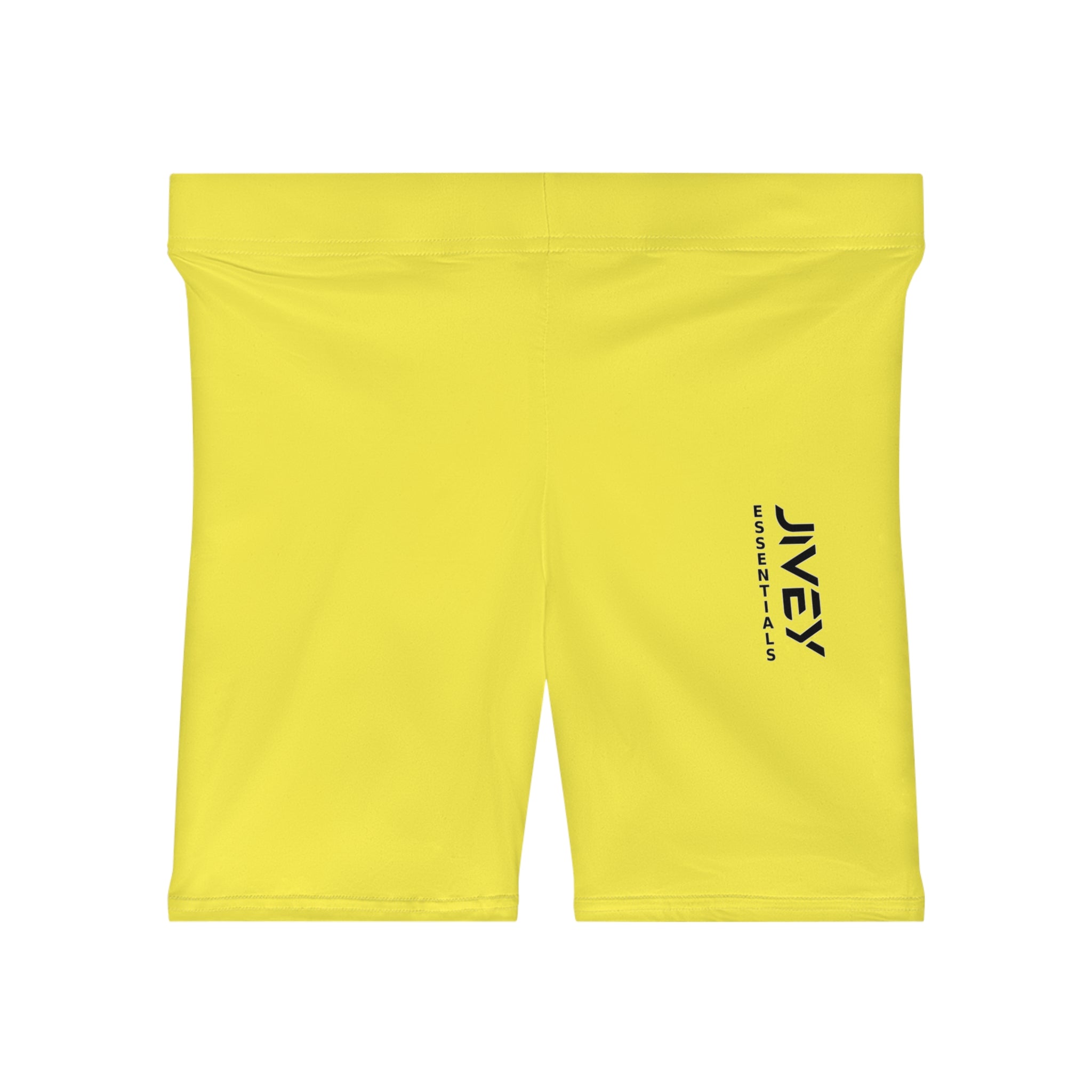 JIVEY Essentials Women's Moisture-wicking Skinny-fit Lemon Yellow Biker Shorts