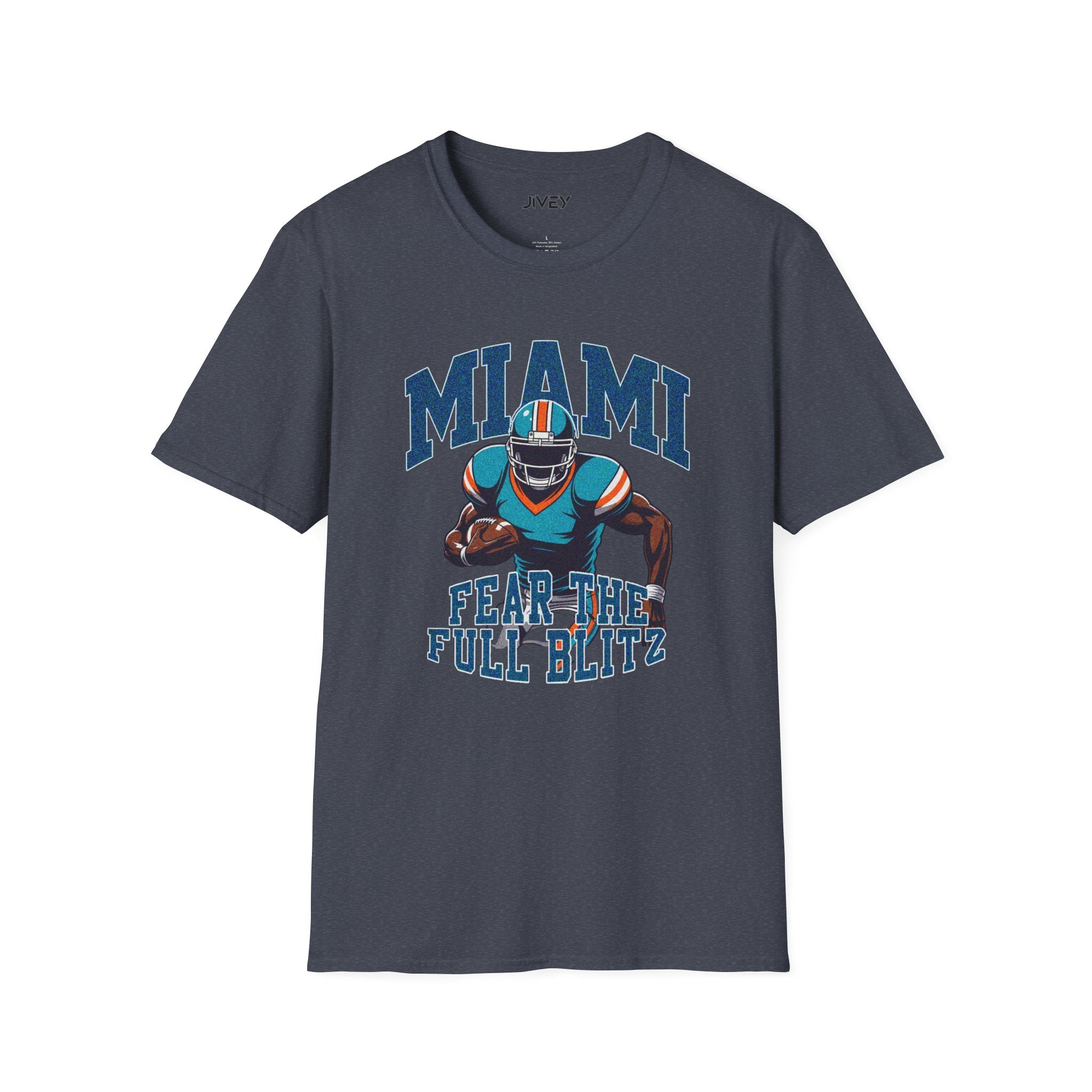 Miami Full Blitz Football Grey Tone Tee
