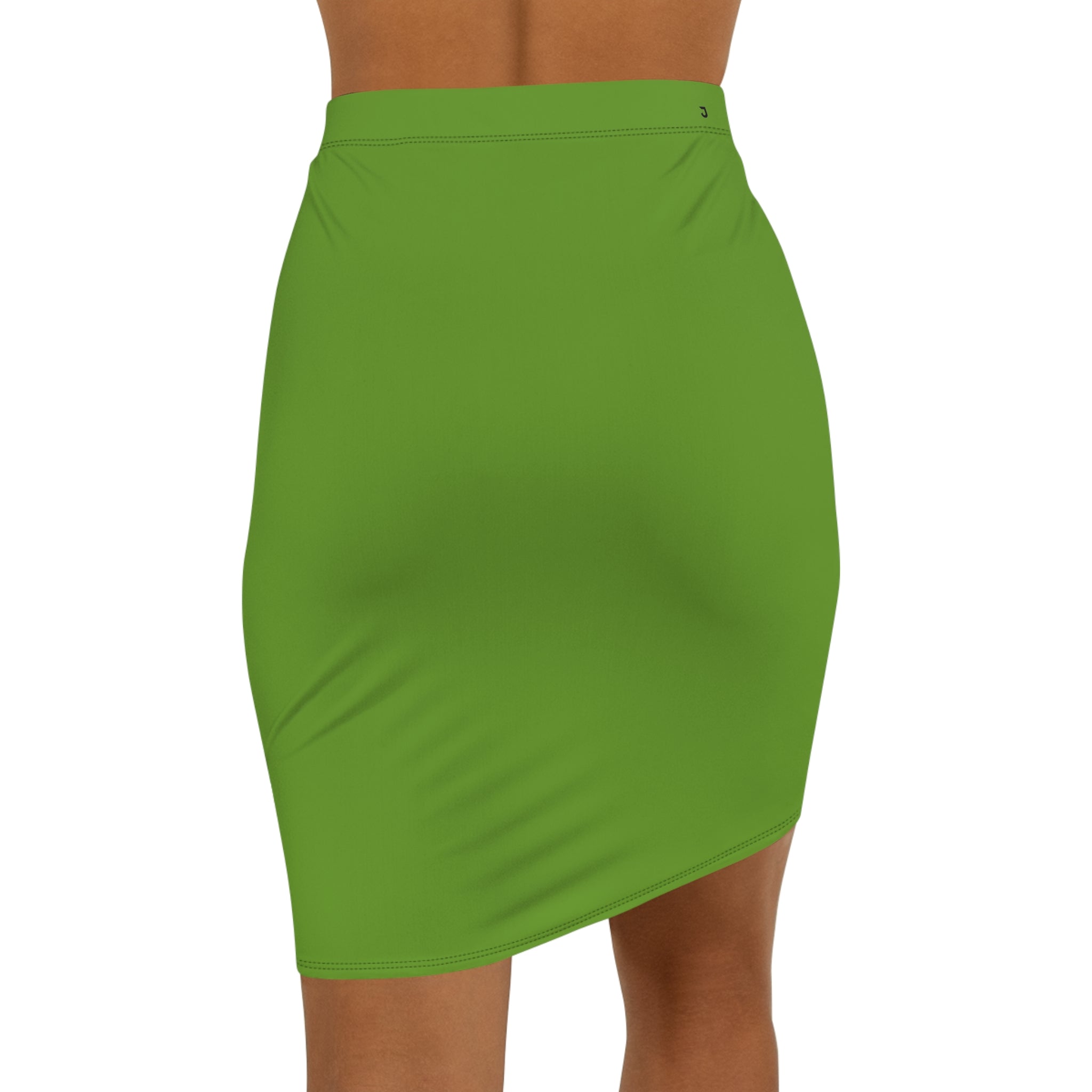 JIVEY Eminent Vibrant Slim-fit Mid-waist Light Green Pencil Skirt