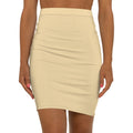 JIVEY Eminent Vibrant Slim-fit Mid-waist Peach Pencil Skirt