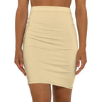 JIVEY Eminent Vibrant Slim-fit Mid-waist Peach Pencil Skirt