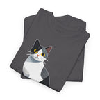 Cute Cat Cubist Style Heavy Cotton Tee