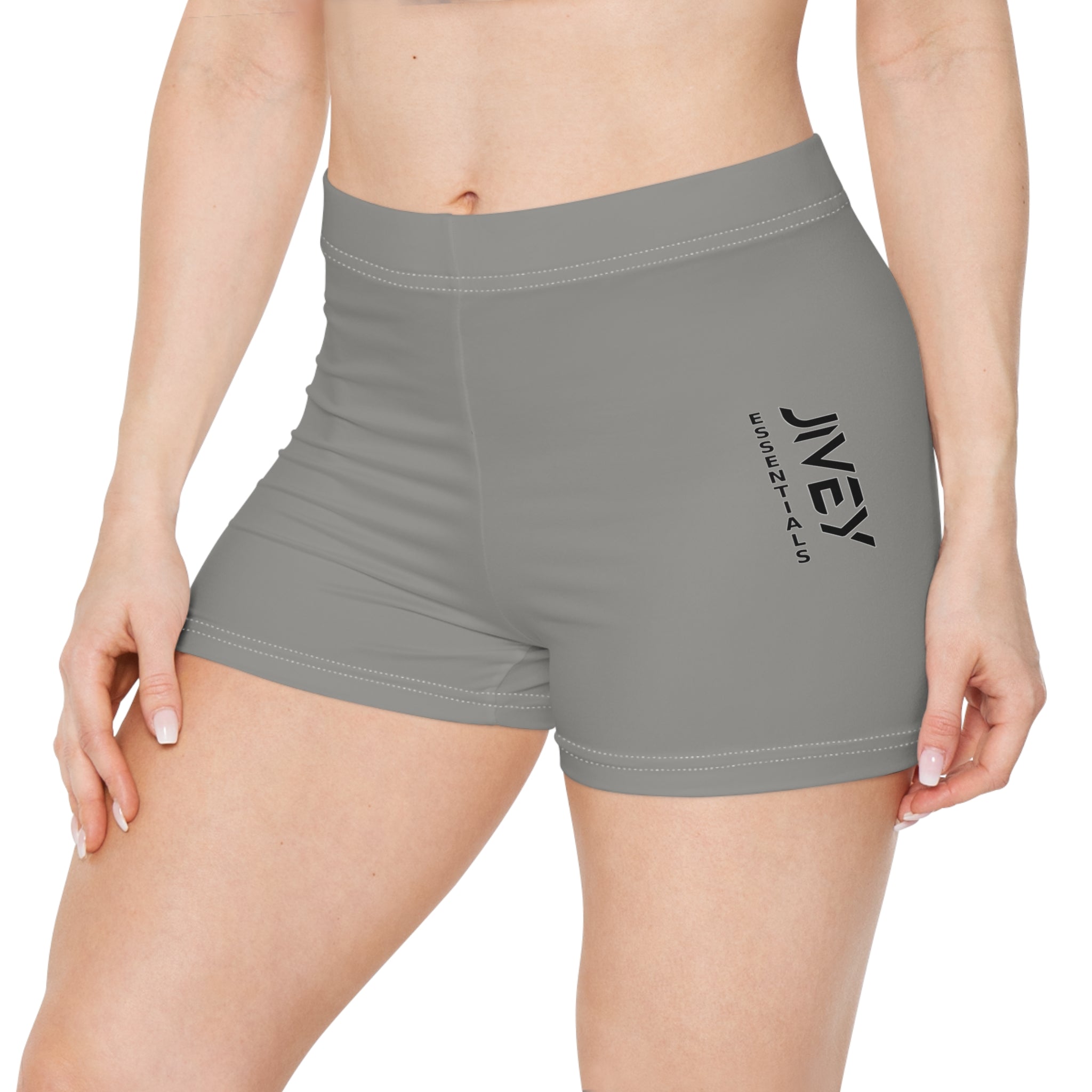 JIVEY Essentials Women's Brushed Faux Skinny-fit Cold Metal Shorts