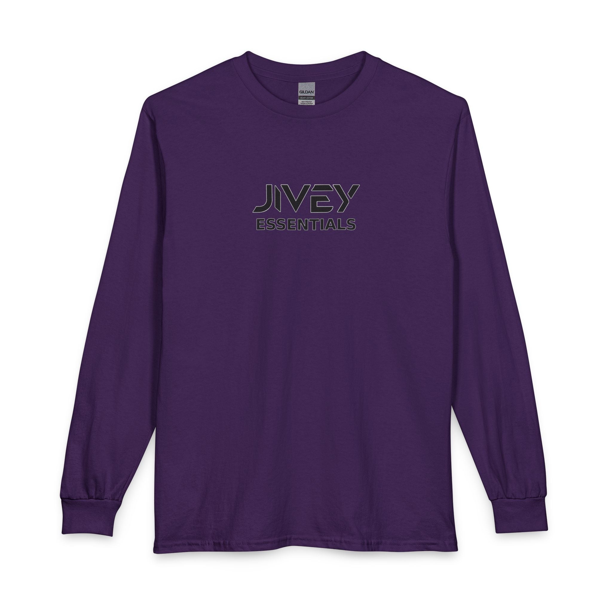 JIVEY Essentials Unisex Long Sleeve Cotton Rib Cuffs T-Shirt