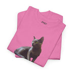 Russian Green Eyes Grey Skin Cat Heavy Cotton Tee