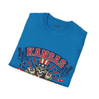 Kansas Heavy Hits Football Blues Tee