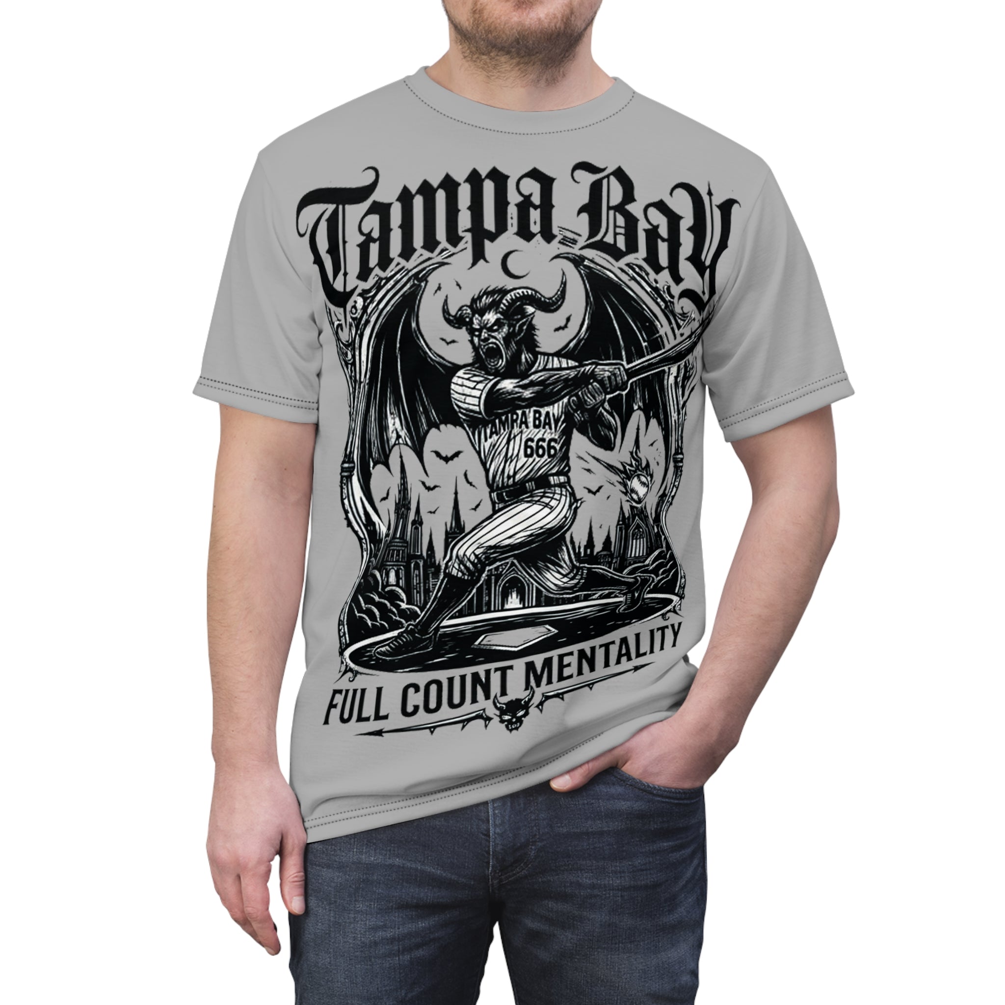 Tampa Bay Baseball Gothic Ash Tee