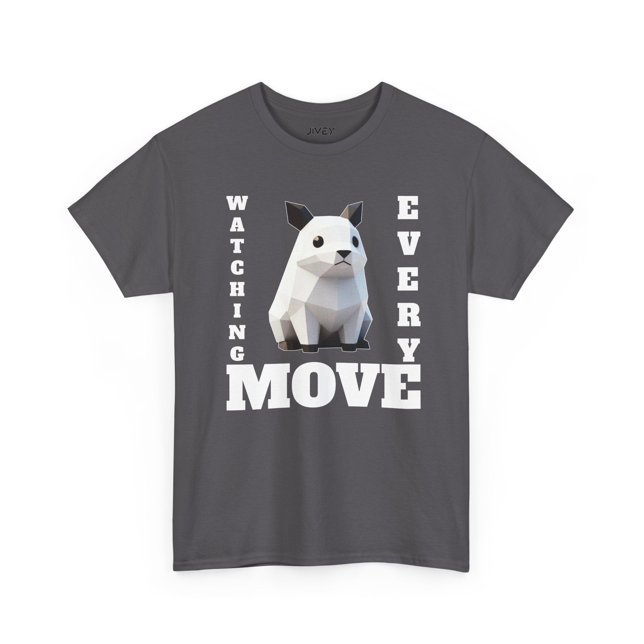 Geometric Pet Cat Low Poly Aesthetic Heavy Cotton Tee