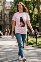 Cat Cosmos Silhouette Softstyle Cotton Tee