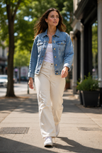 JIVEY Essentials Women's Oversized-fit Denim Jacket